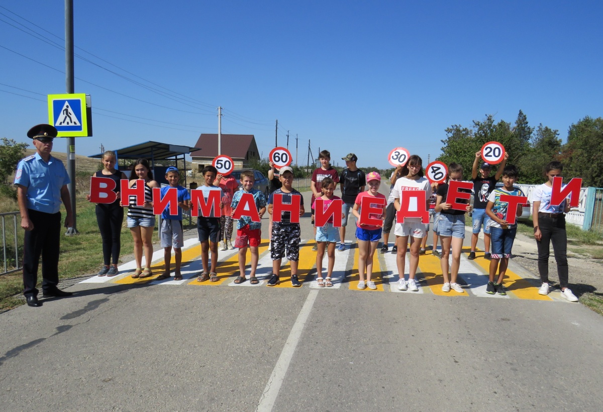Сотрудники ГИБДД вместе с детьми организовали красочный флешмоб за безопасность на дороге